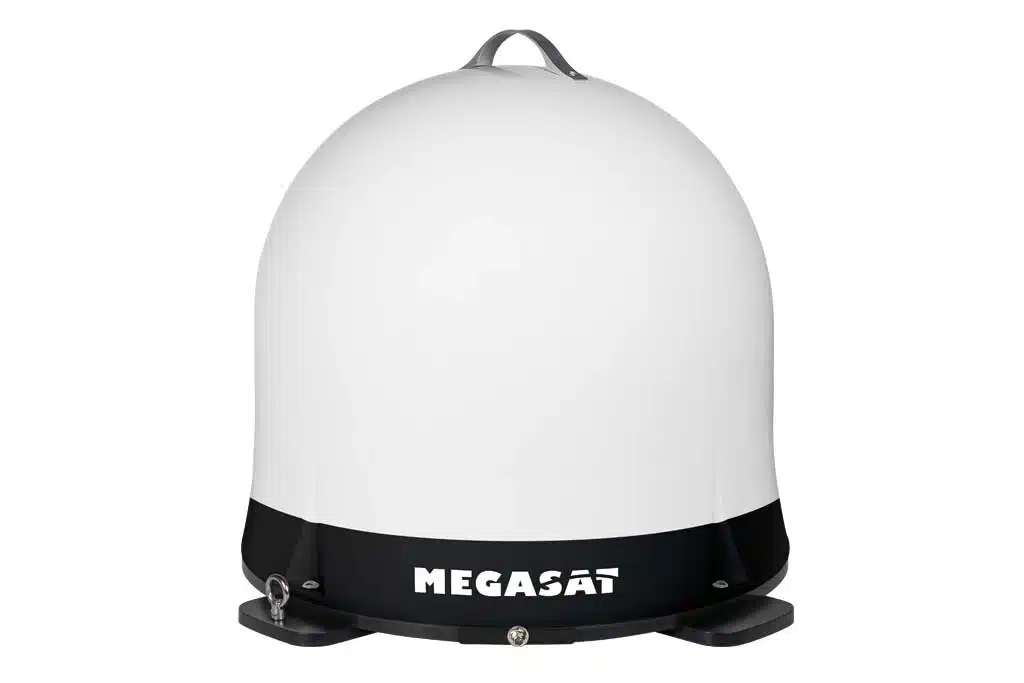 DEr Campingman Portable Eco von Megasat bezieht seinen Strom übers Koaxkabel.