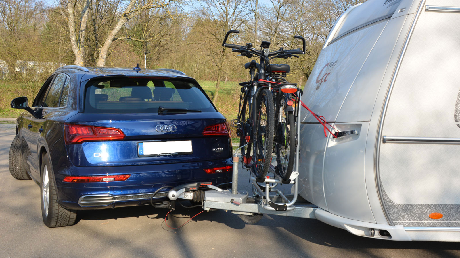 Fahrradträger für die WohnwagenDeichsel Camping, Cars
